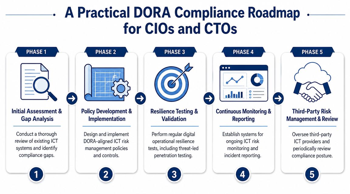 A Practical DORA Compliance Roadmap for CIOs and CTOs