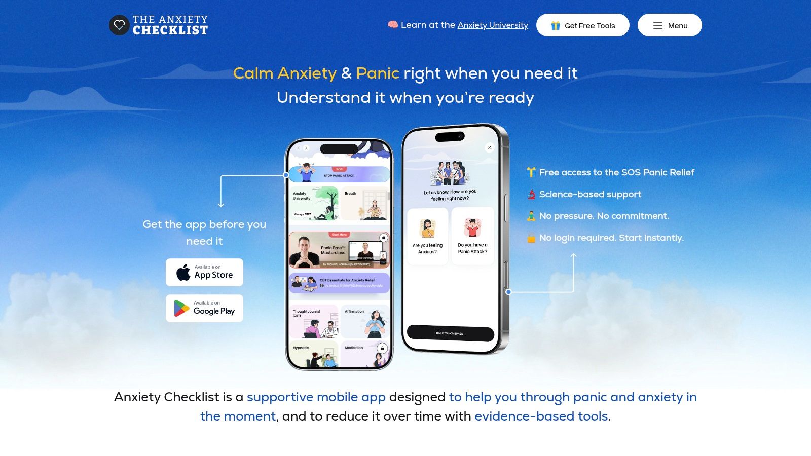 Screenshot from https://anxietychecklist.com
