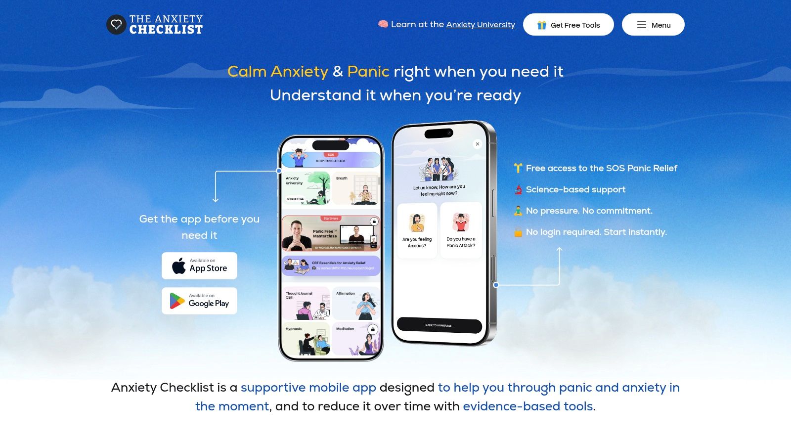 Screenshot from https://anxietychecklist.com