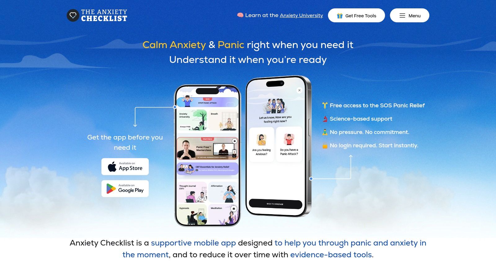 Screenshot from https://anxietychecklist.com