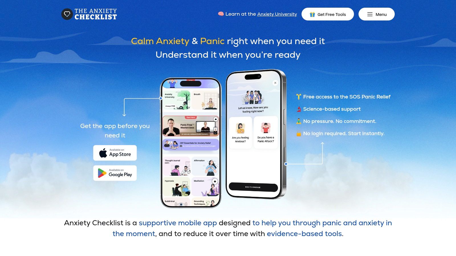 Screenshot from https://anxietychecklist.com