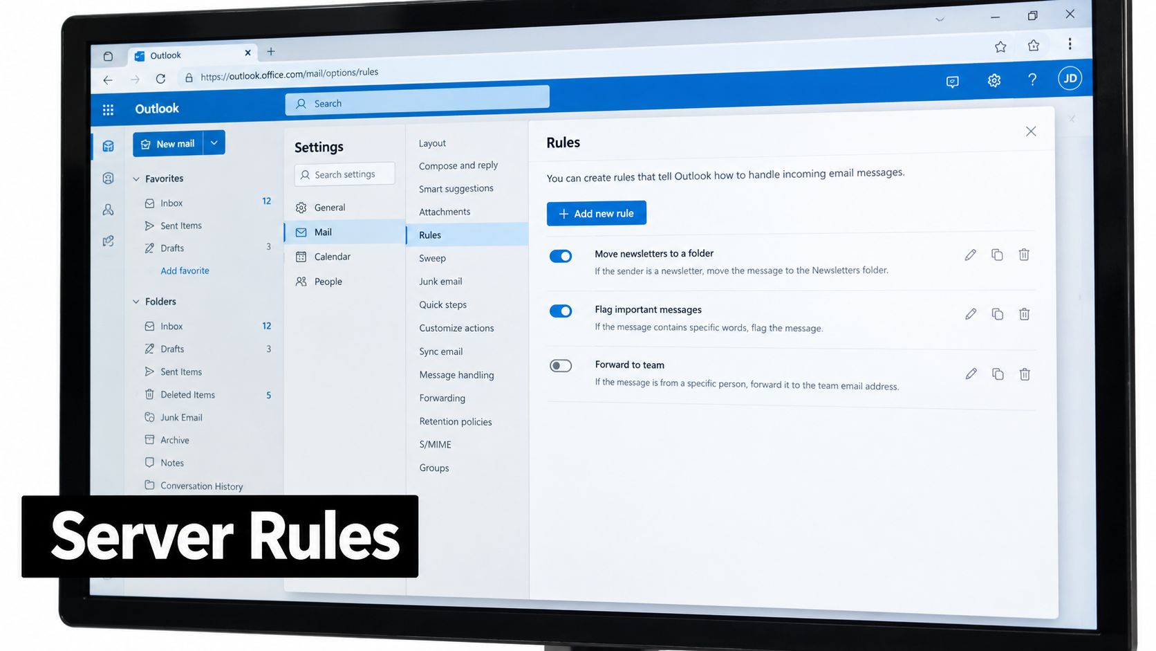 Screenshot from https://snyp.example.com/screenshots/outlook-rules-setup.png