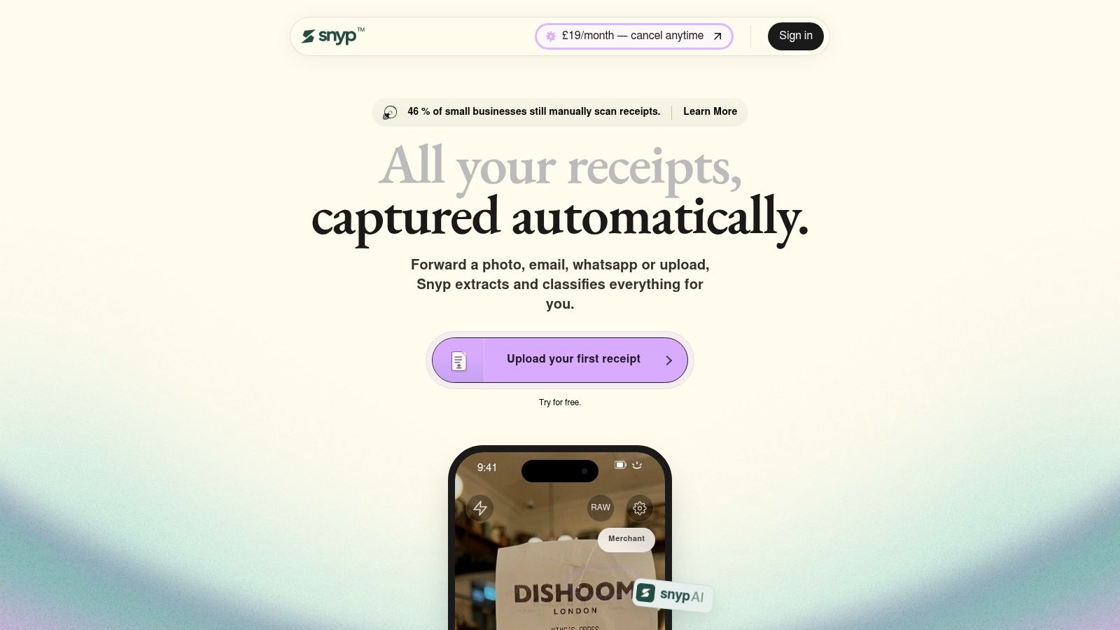 Screenshot from https://snyp.ai