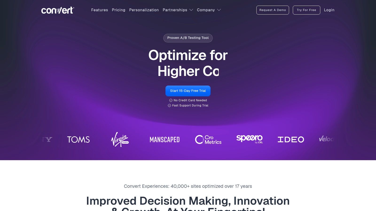 Convert Experiences A/B testing and personalization