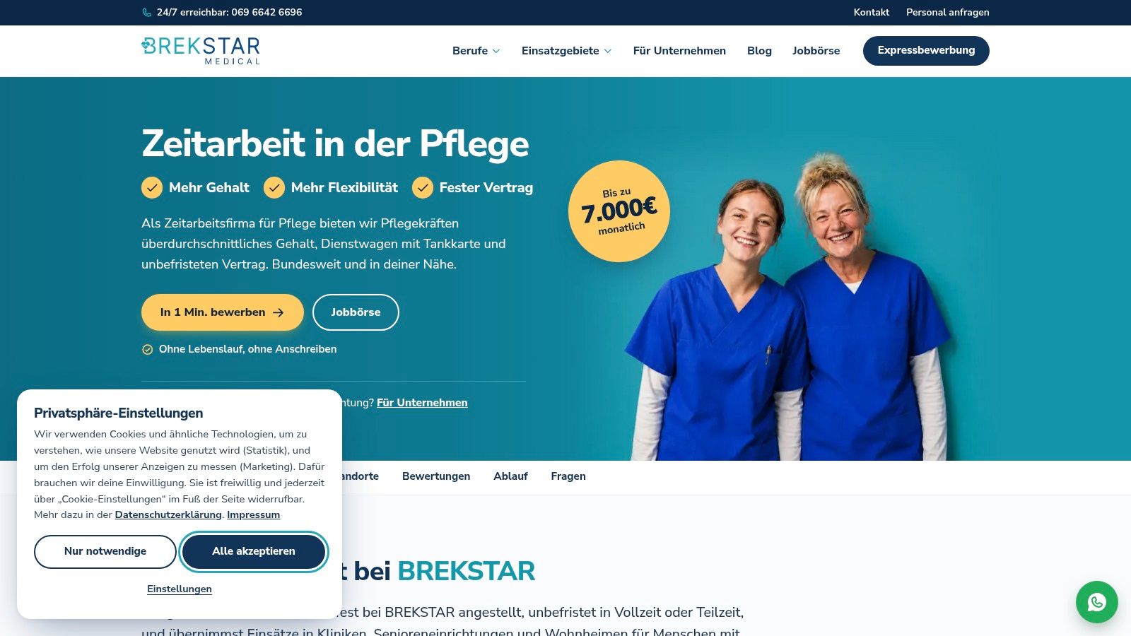 Festanstellung im Krankenhaus oder in der Pflegeeinrichtung