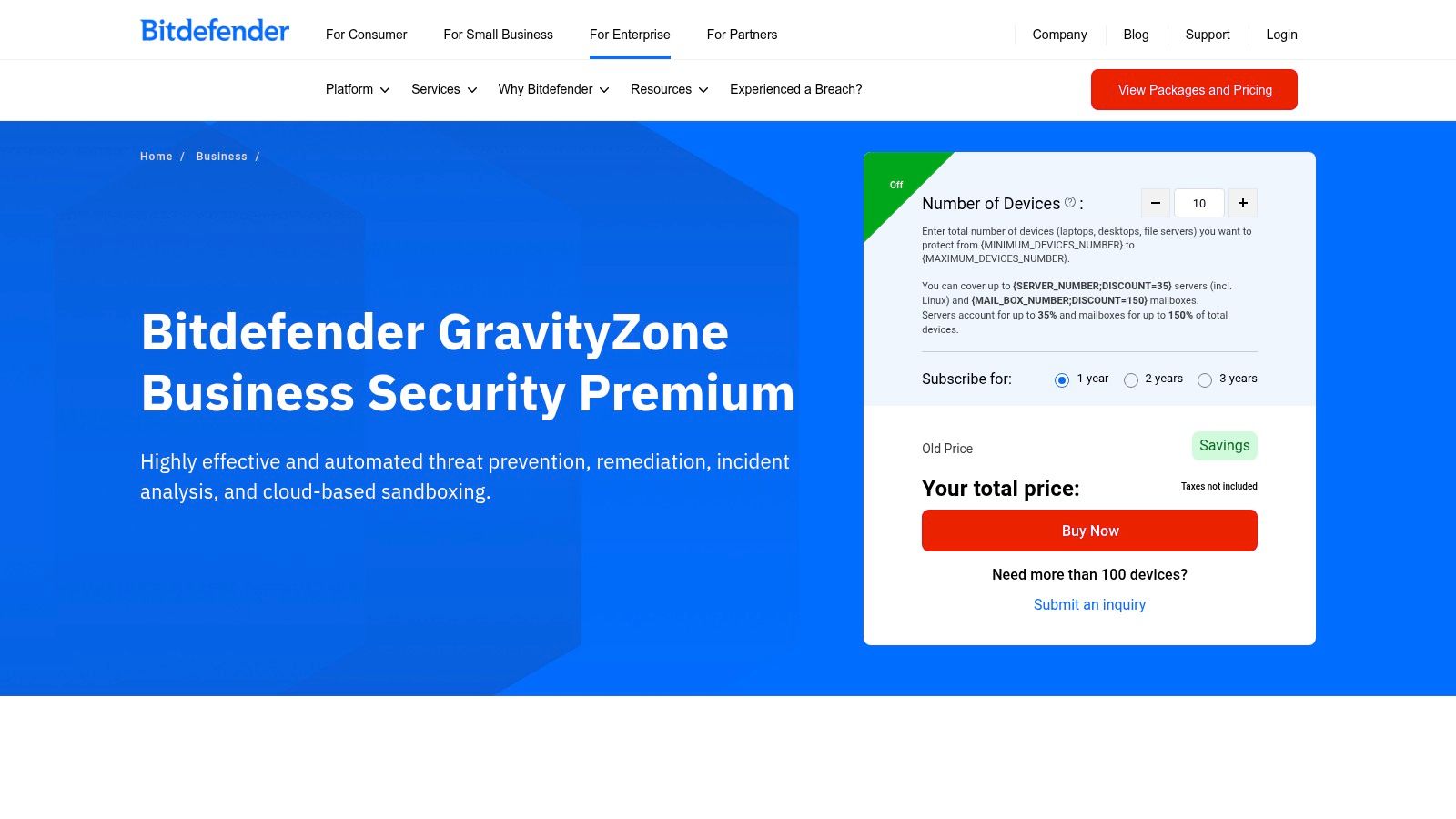 Bitdefender GravityZone Business Security Premium