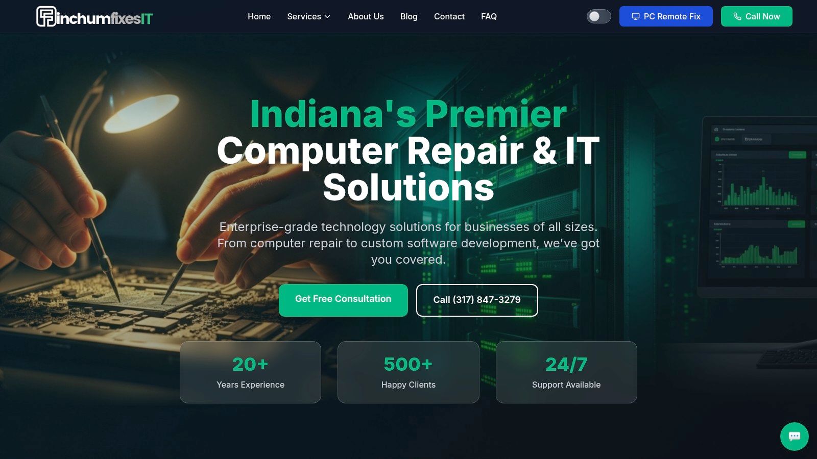 Screenshot from https://finchumfixesit.com