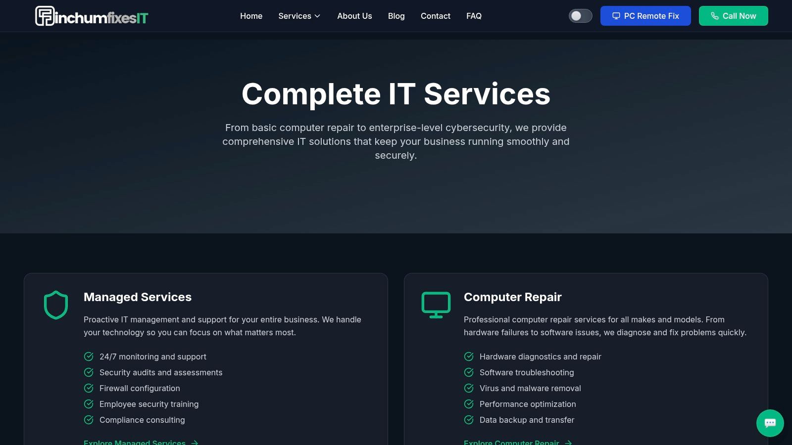 Finchum Fixes IT – Premier IT Services & Computer Repair in Greenwood, Indiana