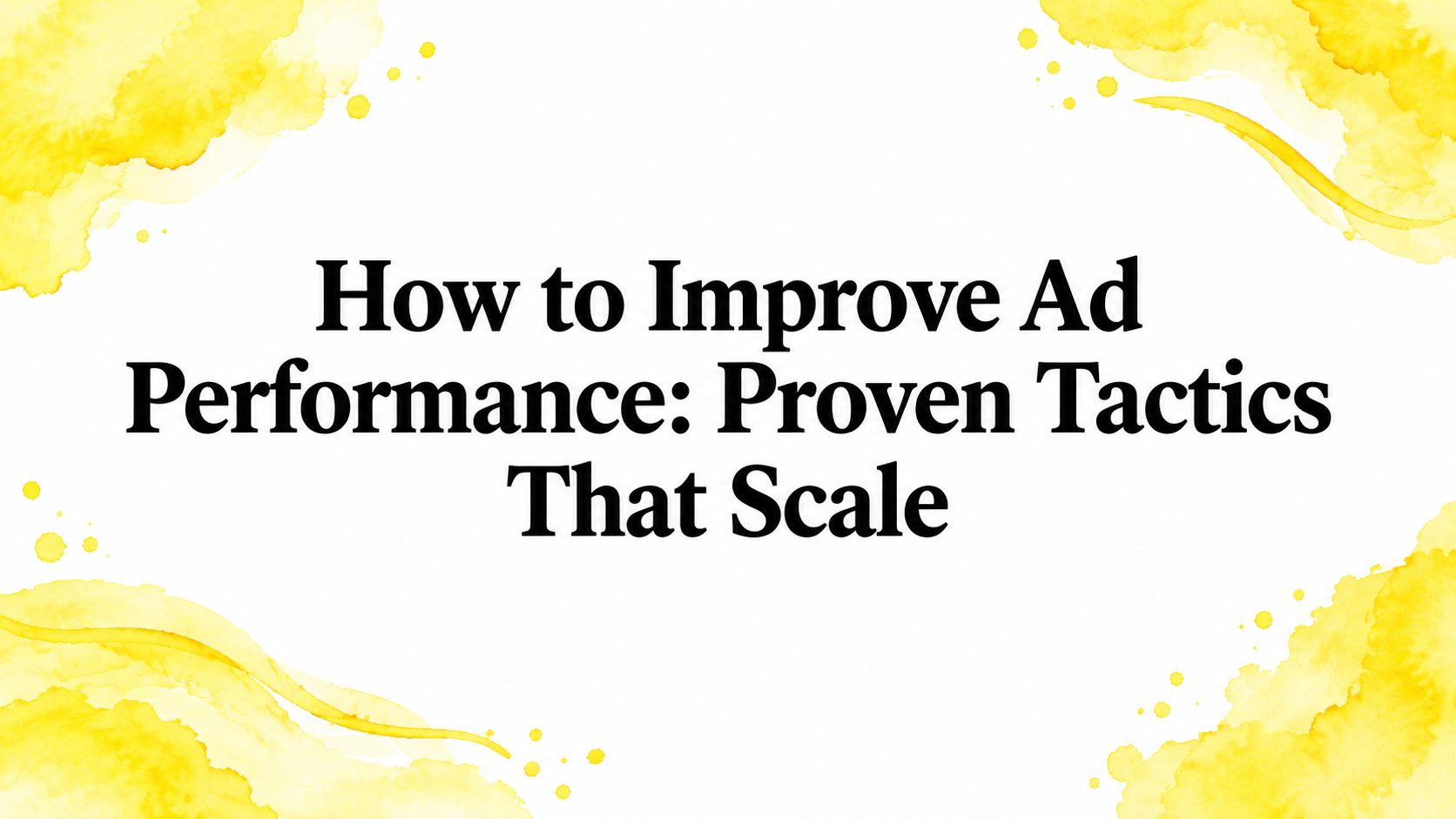 How to Improve Ad Performance: Proven Tactics That Scale