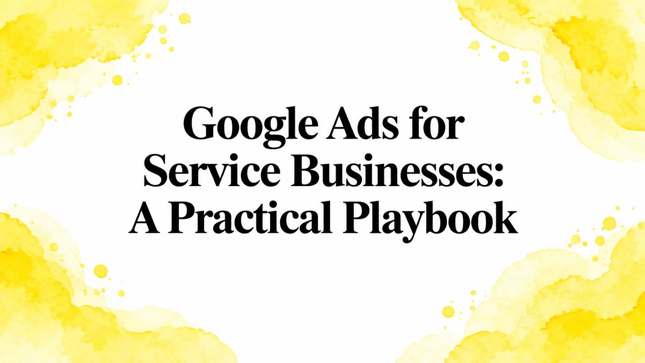 Google Ads for Service Businesses: A Practical Playbook
