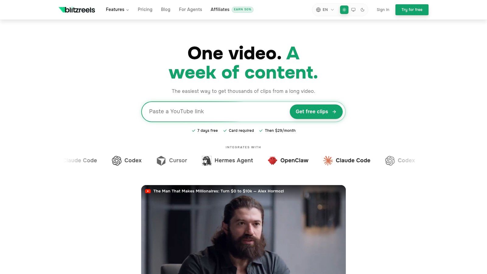 Screenshot from https://blitzreels.com