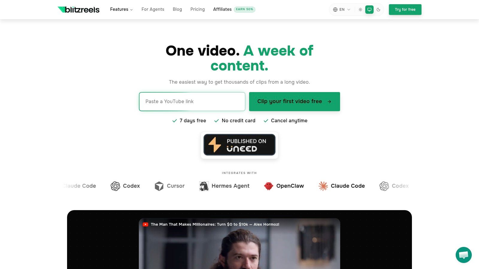 Screenshot from https://blitzreels.com
