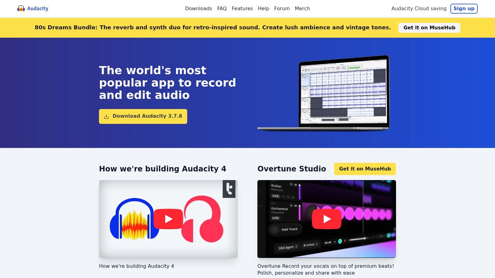 Screenshot from https://www.audacityteam.org/