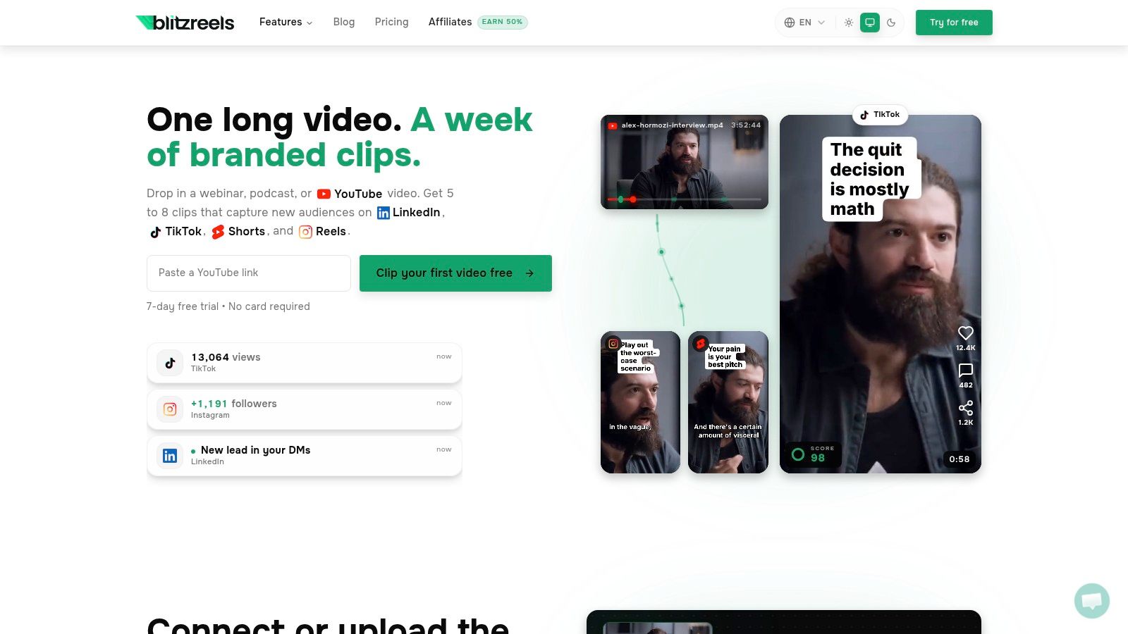 Screenshot from https://blitzreels.com