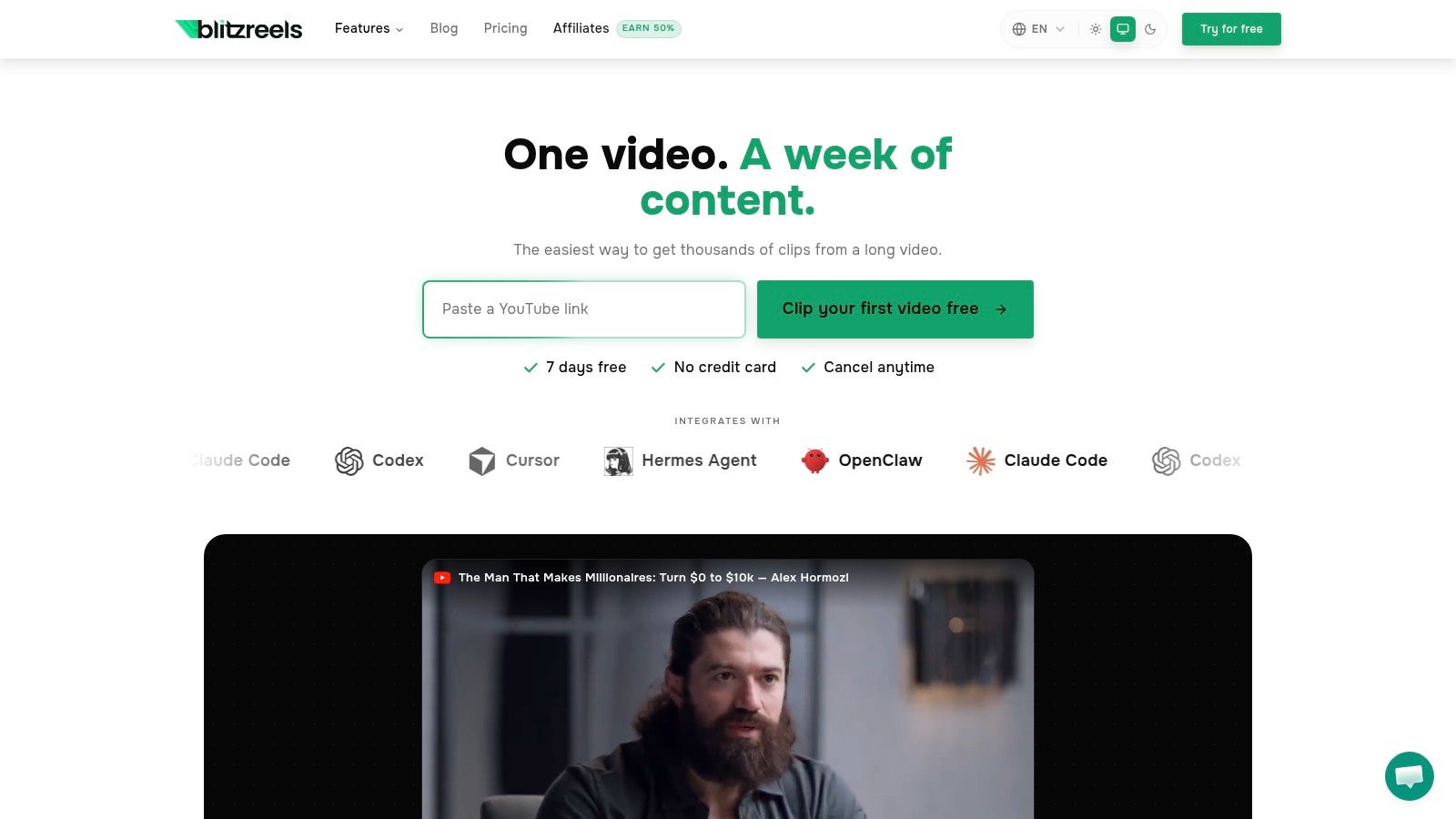 Screenshot from https://blitzreels.com