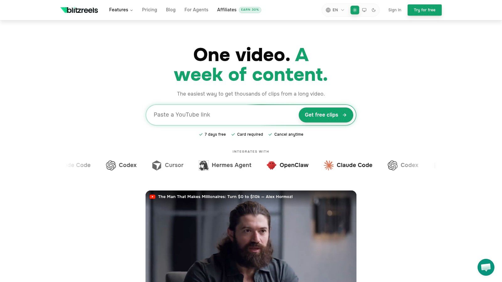 Screenshot from https://blitzreels.com