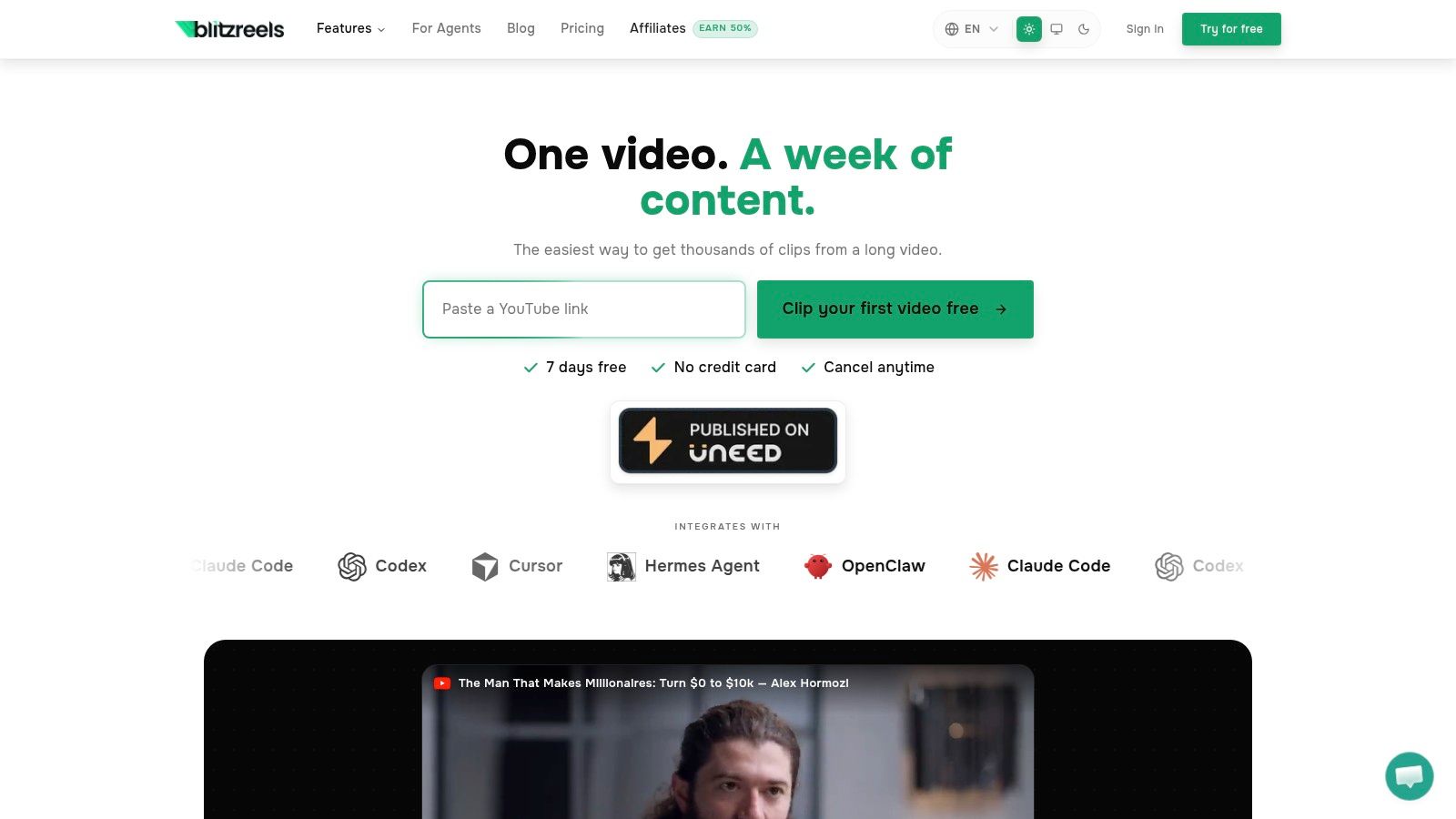 Screenshot from https://blitzreels.com
