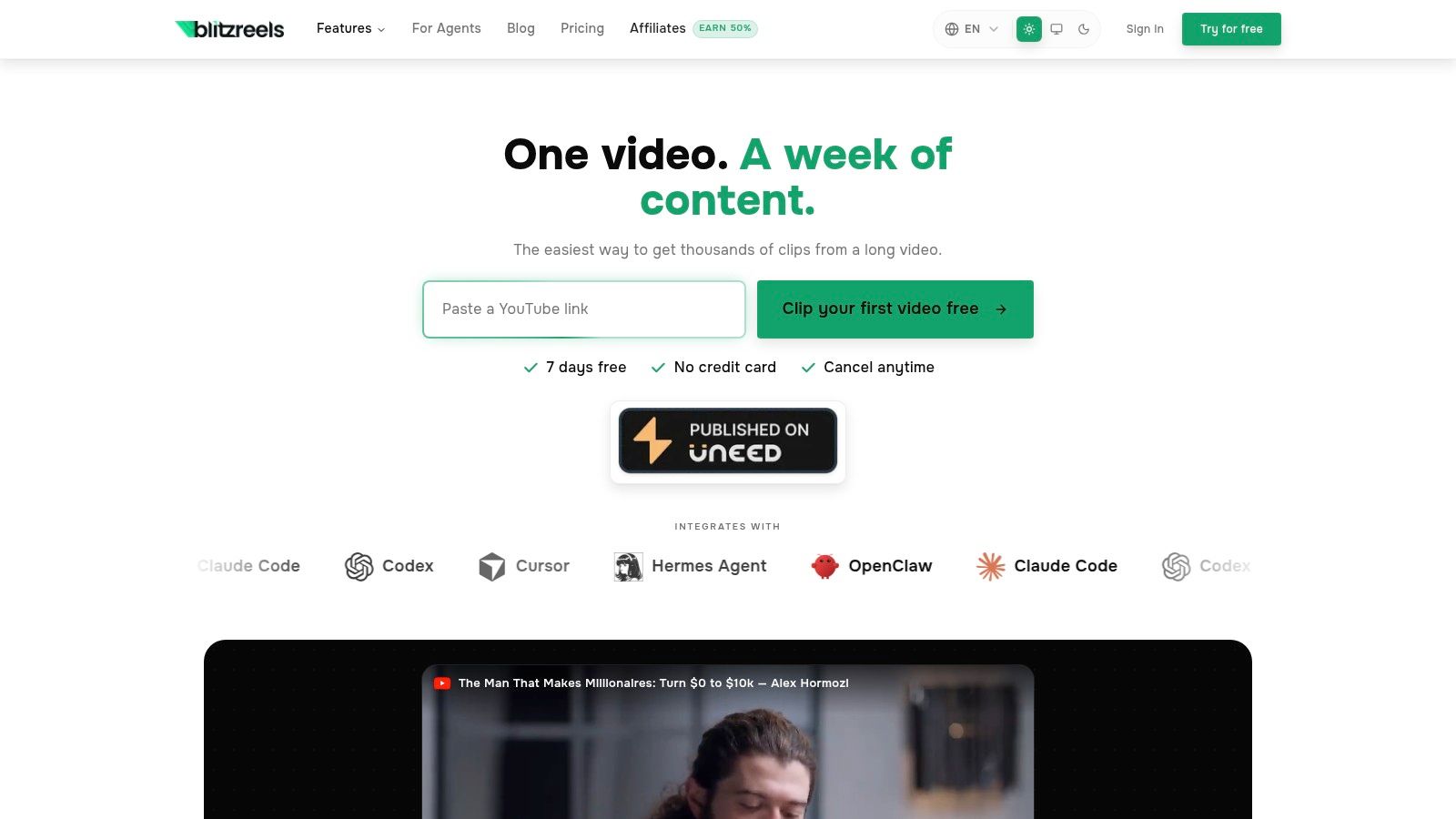 Screenshot from https://blitzreels.com