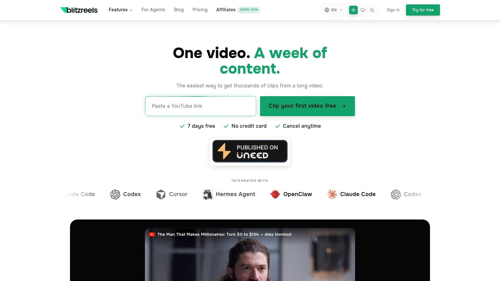 Screenshot from https://blitzreels.com