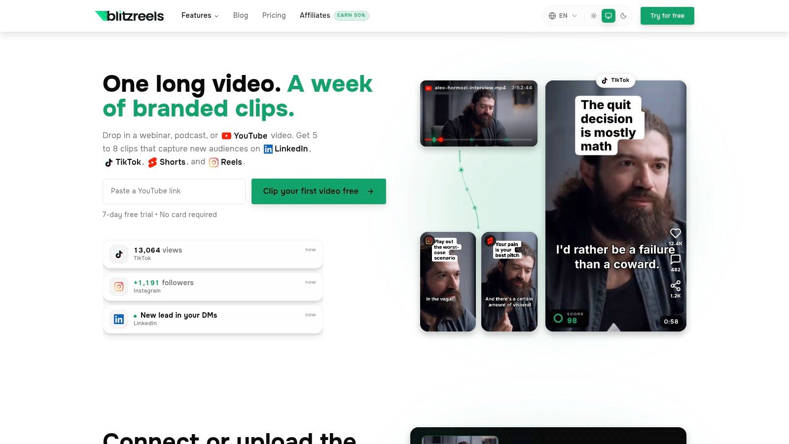 Screenshot from https://blitzreels.com