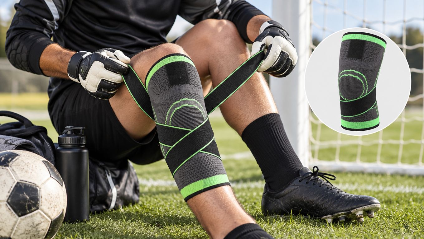 Adjustable Patella Stabiliser Knee Support – Compression Sports Knee Brace for Running, Football & Gym Training