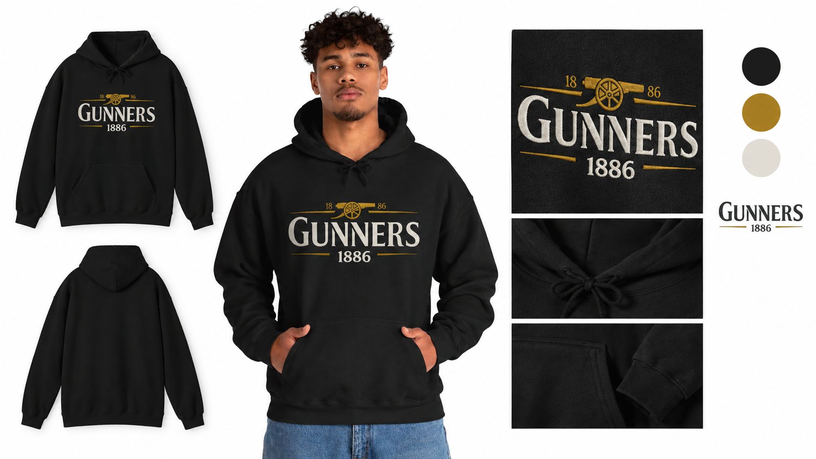 Gunners 1886 Embroidered Hoodie