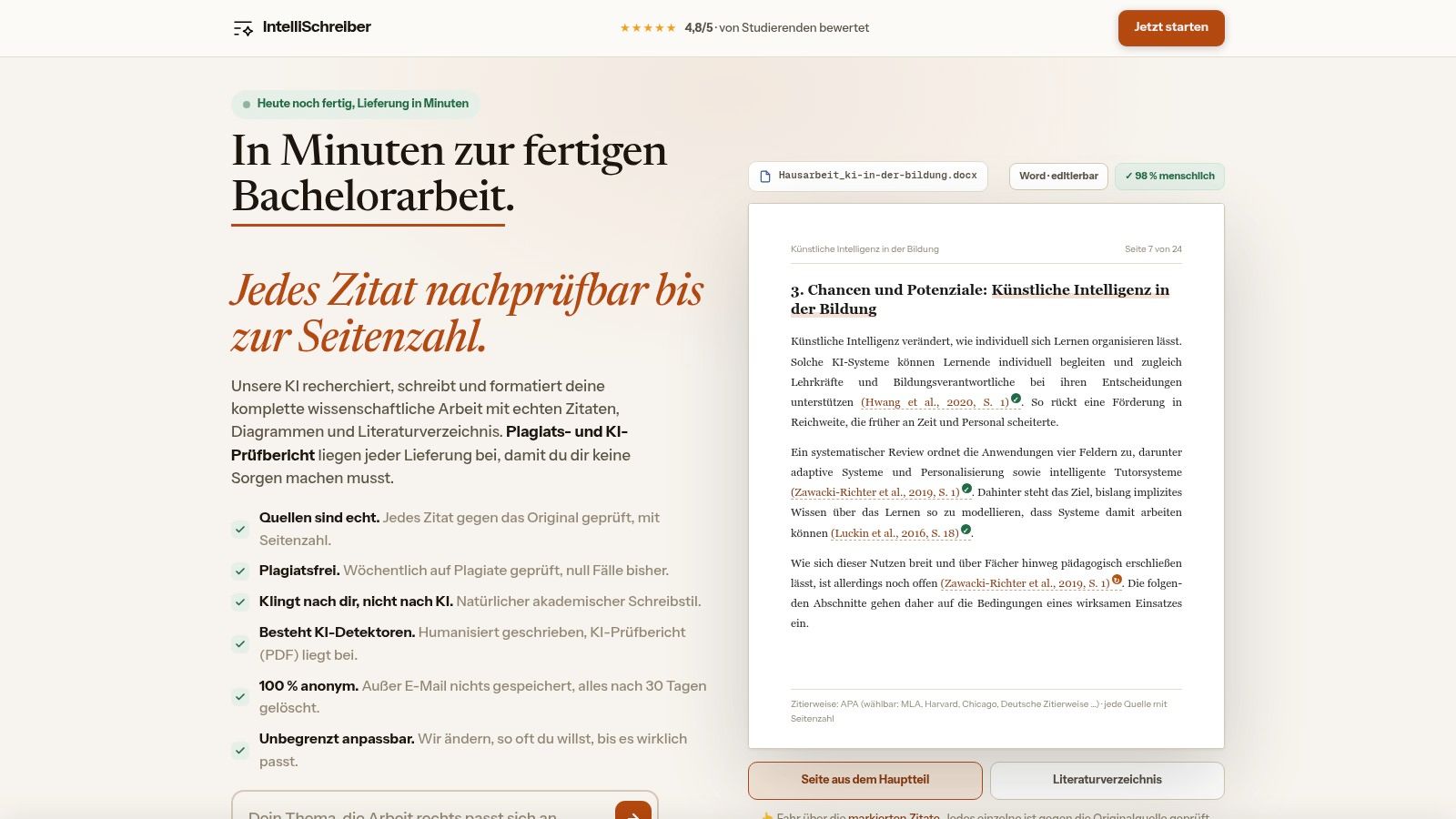 Screenshot from https://intellischreiber.de