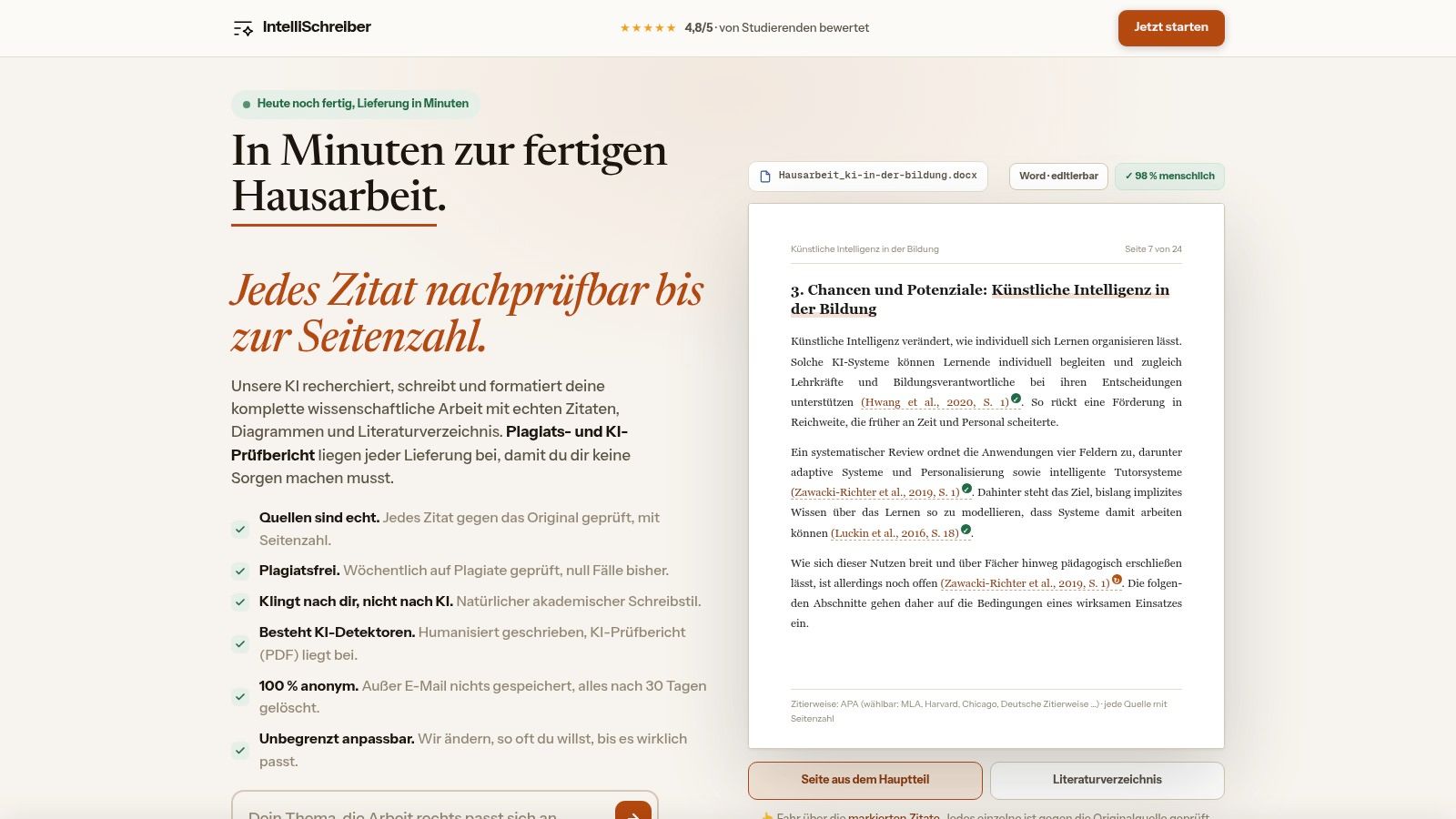 Screenshot from https://intellischreiber.de