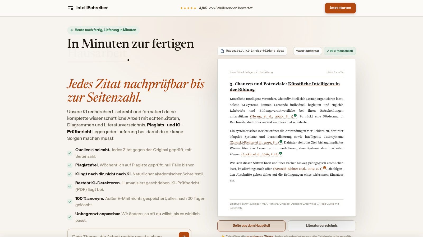 Screenshot from https://intellischreiber.de