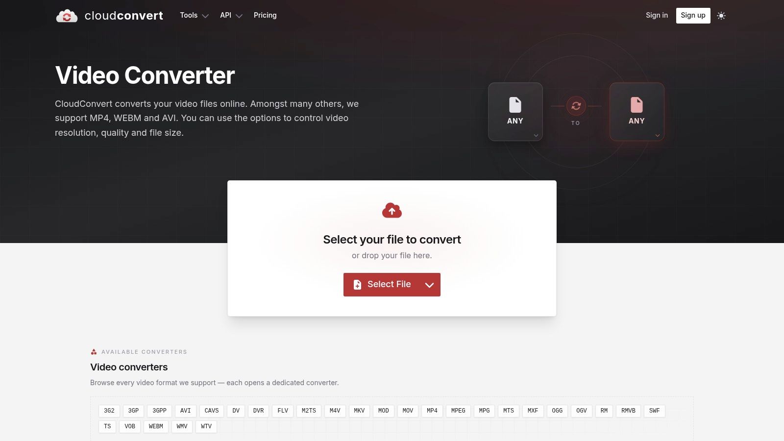 CloudConvert Video Converter