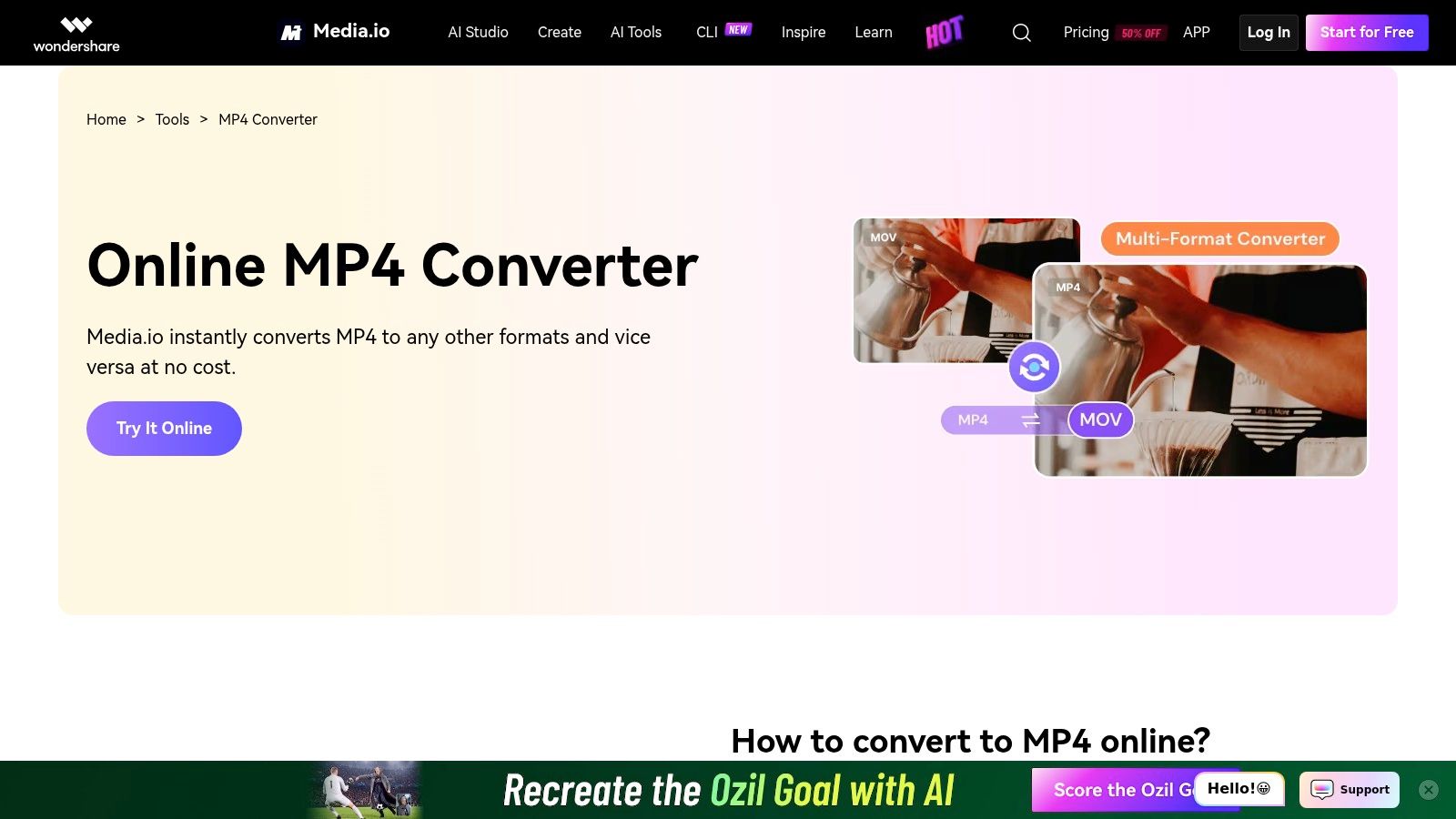 Media.io Online MP4 Converter