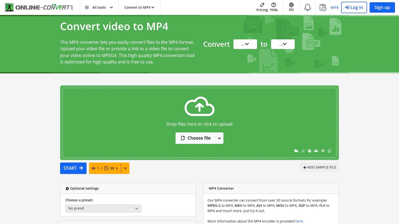 Online-Convert Convert Video to MP4