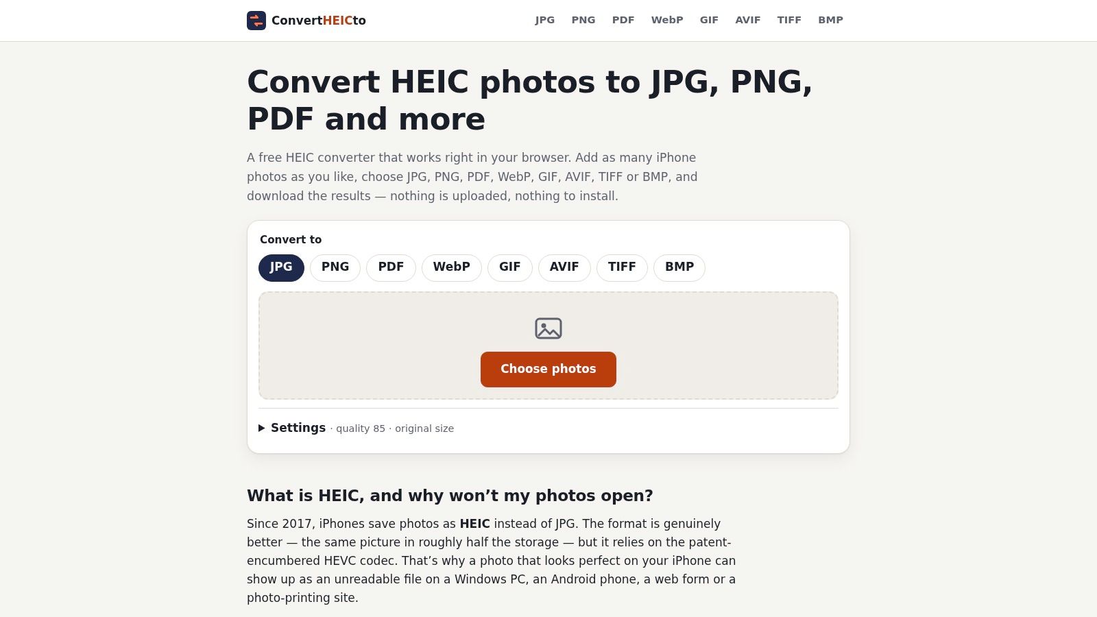 Screenshot from https://convertheicto.com