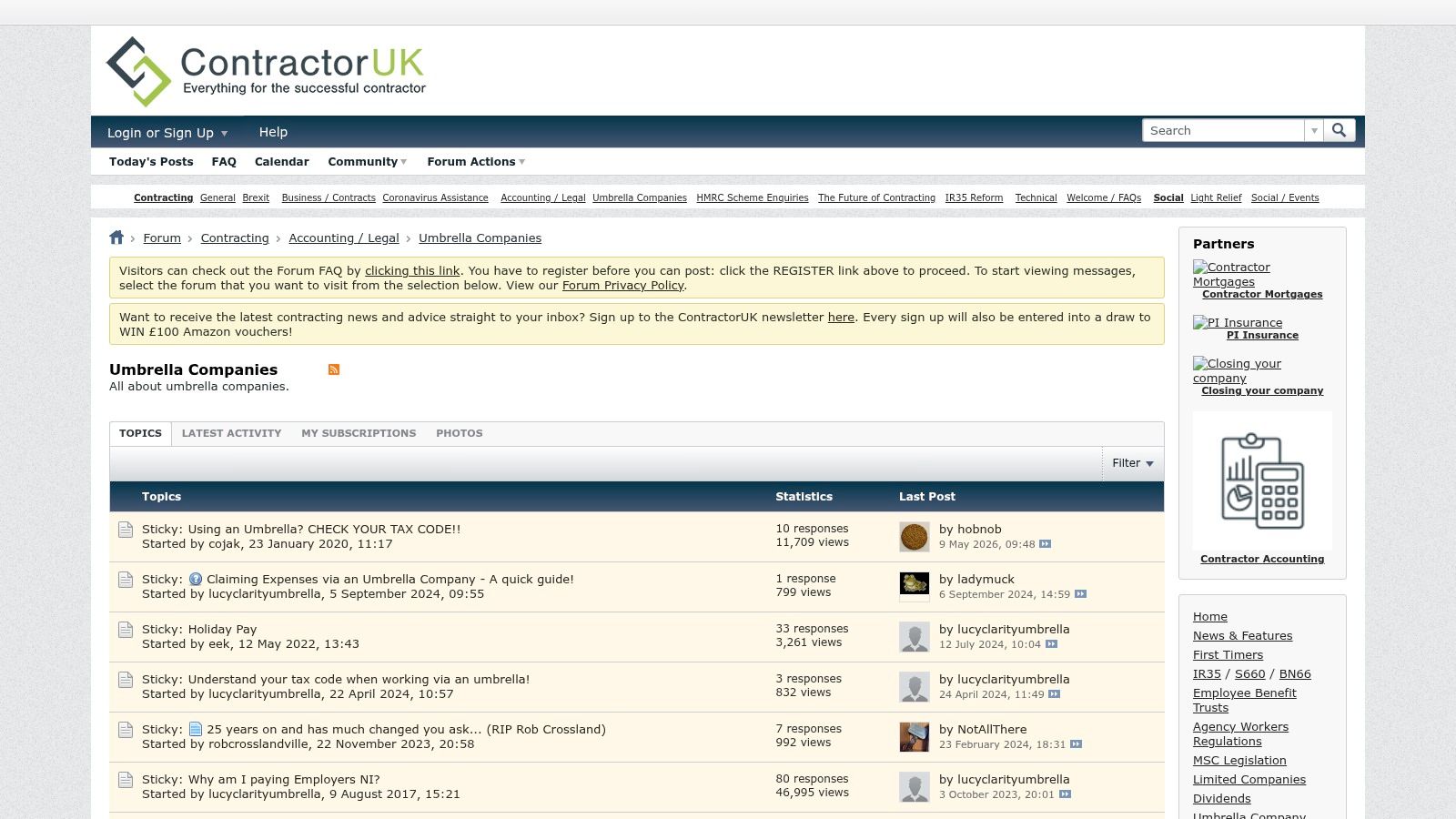 ContractorUK Forums (Umbrella Companies board)