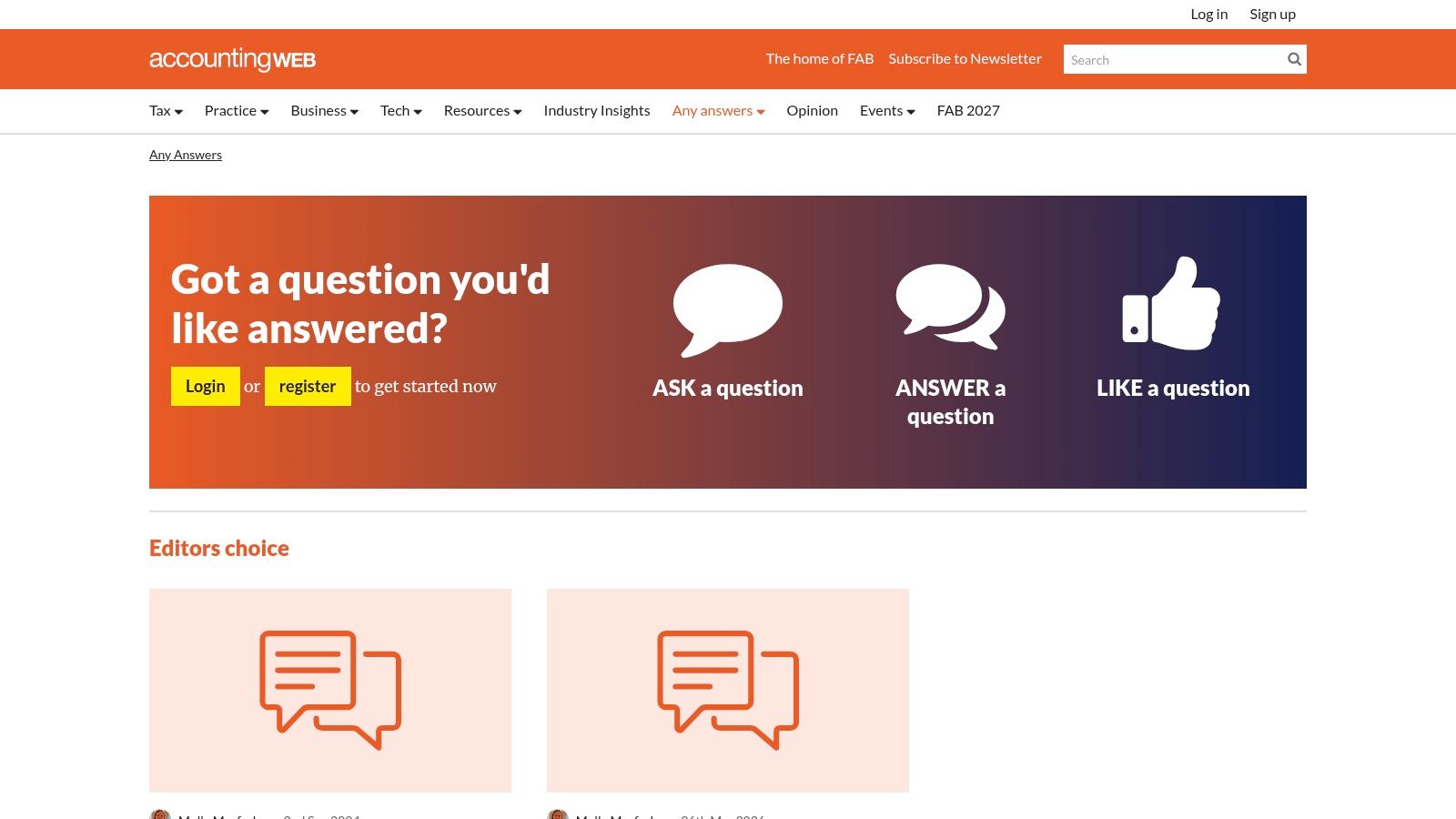 AccountingWEB “Any Answers”
