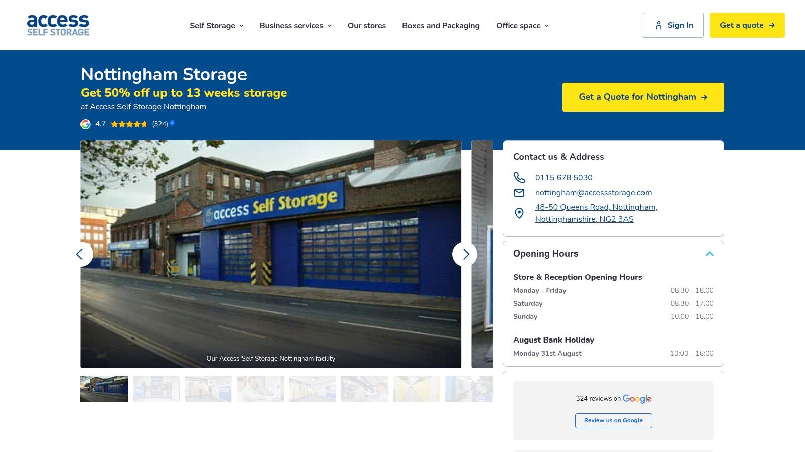 Access Self Storage, Nottingham, Queens Road