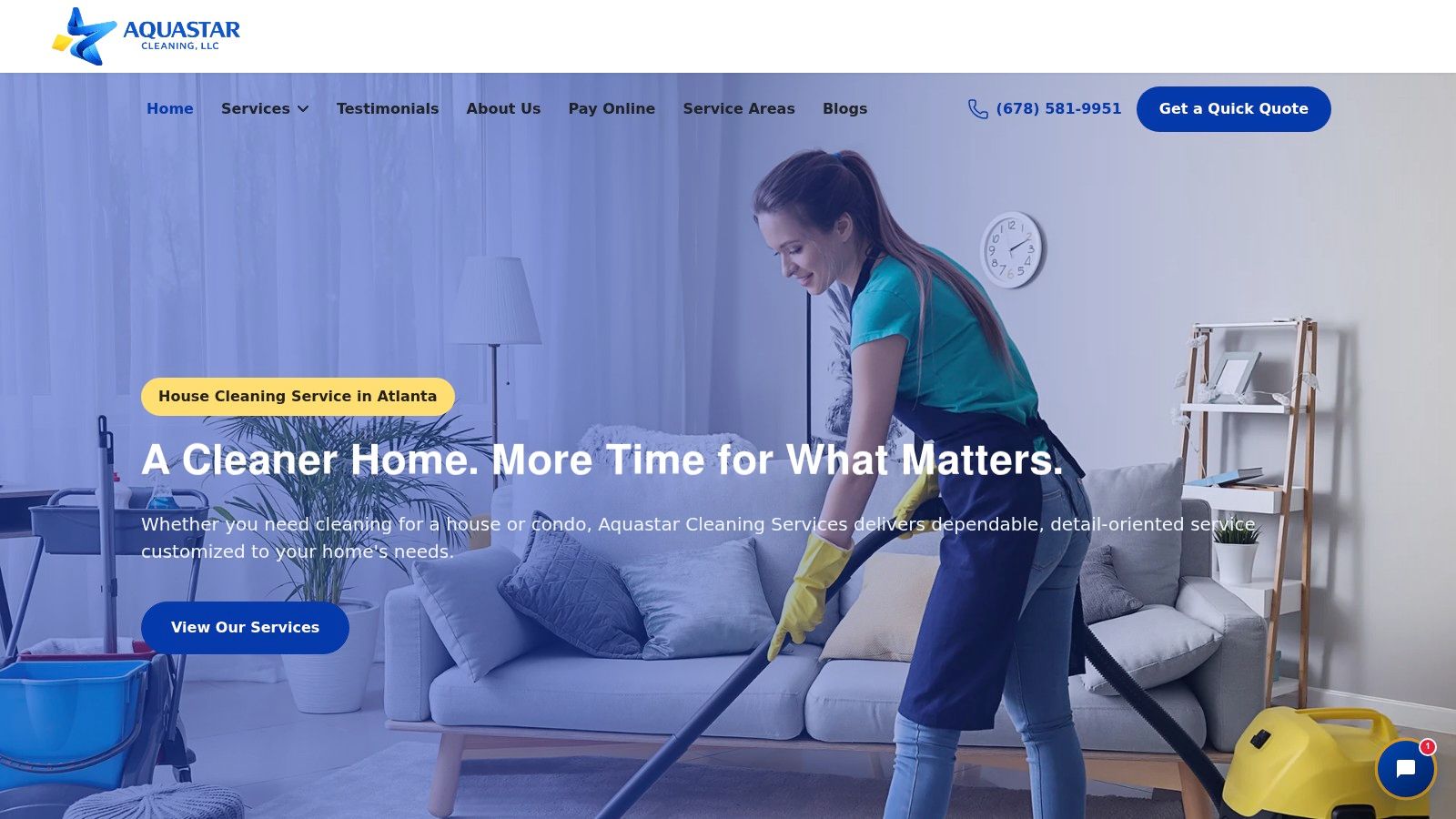 Screenshot from https://aquastarcleaning.com