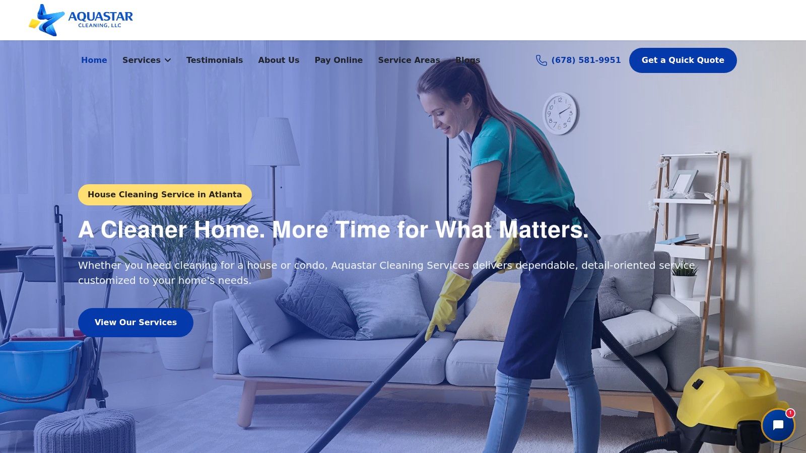 Screenshot from https://aquastarcleaning.com