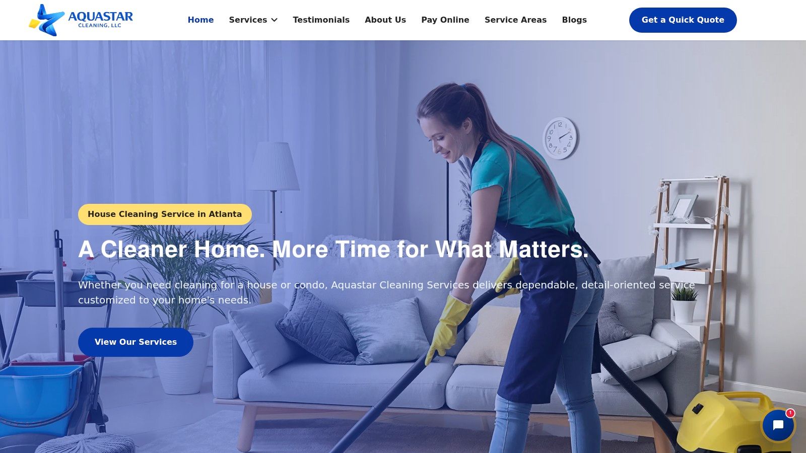 Screenshot from https://aquastarcleaning.com