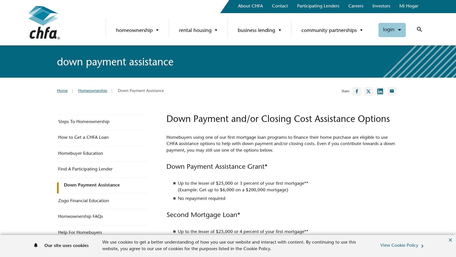 Colorado Housing and Finance Authority (CHFA) — Down Payment Assistance Grant