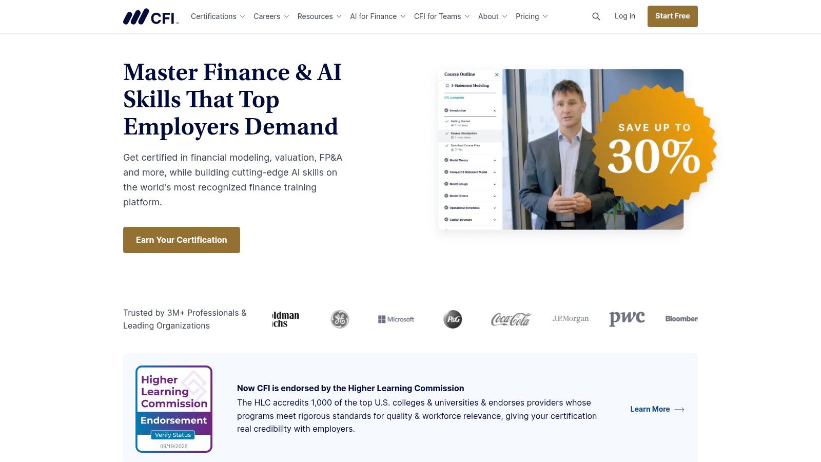 Corporate Finance Institute (CFI), FMVA and other certifications