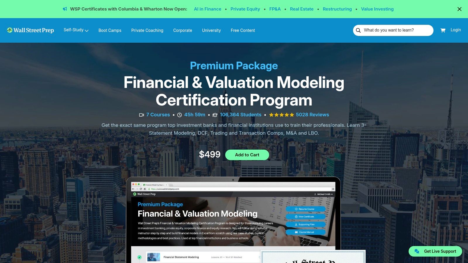 Wall Street Prep, Financial & Valuation Modeling Certification (Premium Package)