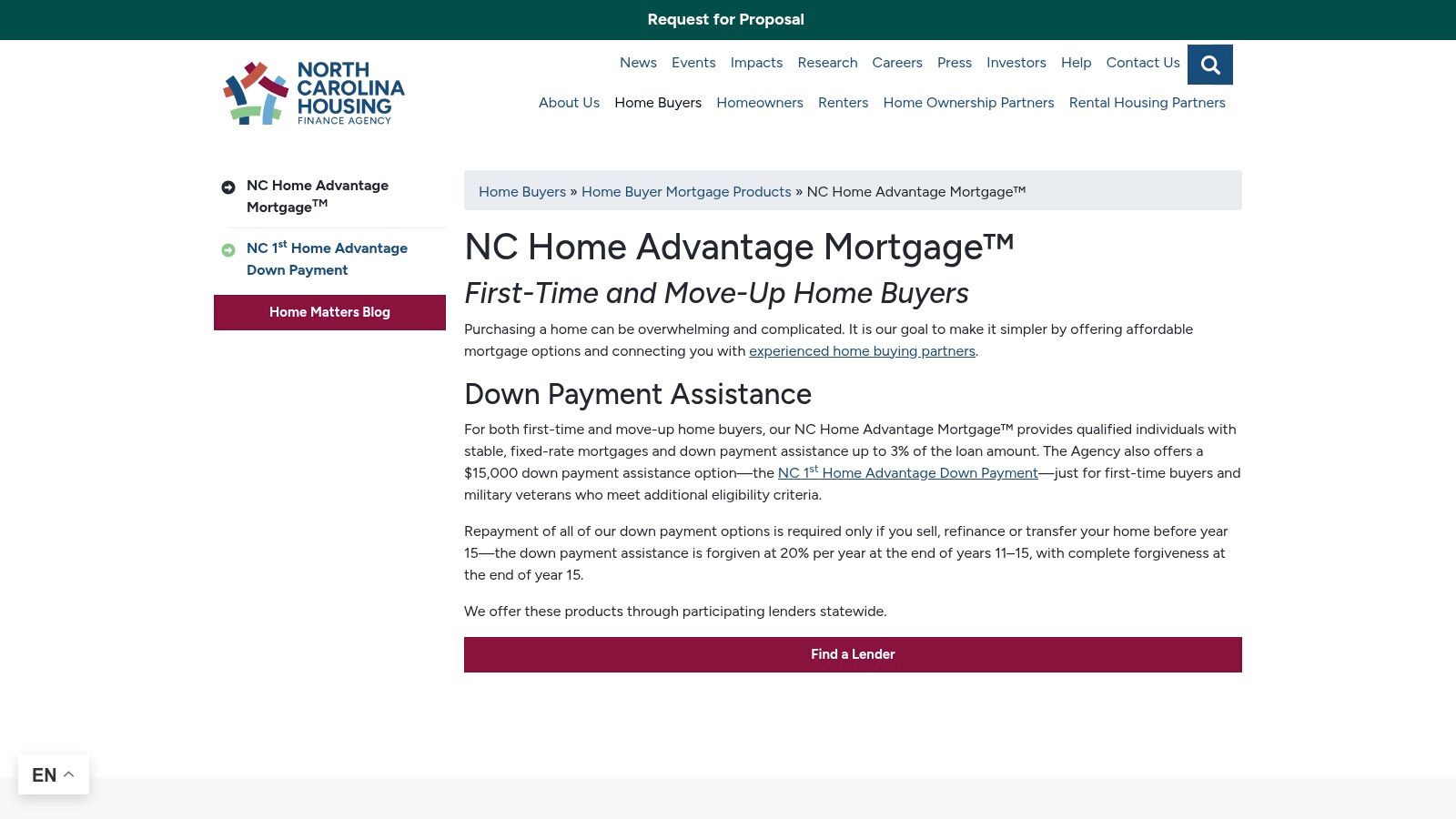 North Carolina Housing Finance Agency (NCHFA) — NC Home Advantage & NC 1st Home Advantage
