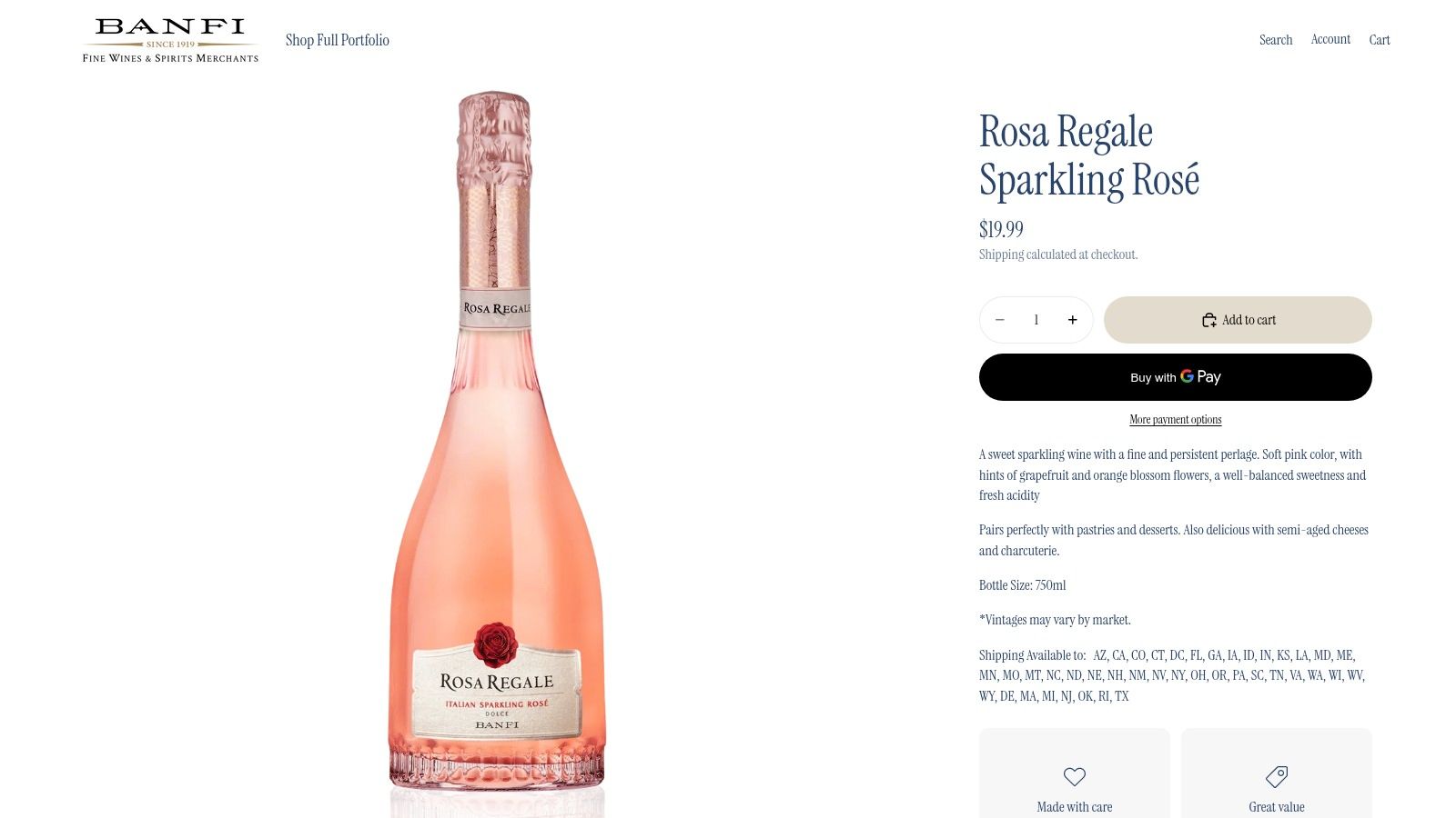 Banfi Rosa Regale Brachetto d'Acqui DOCG