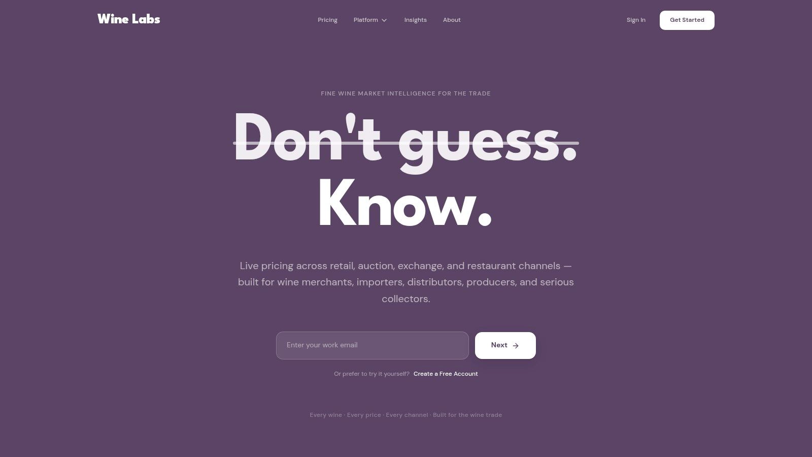Screenshot from https://winelabs.ai