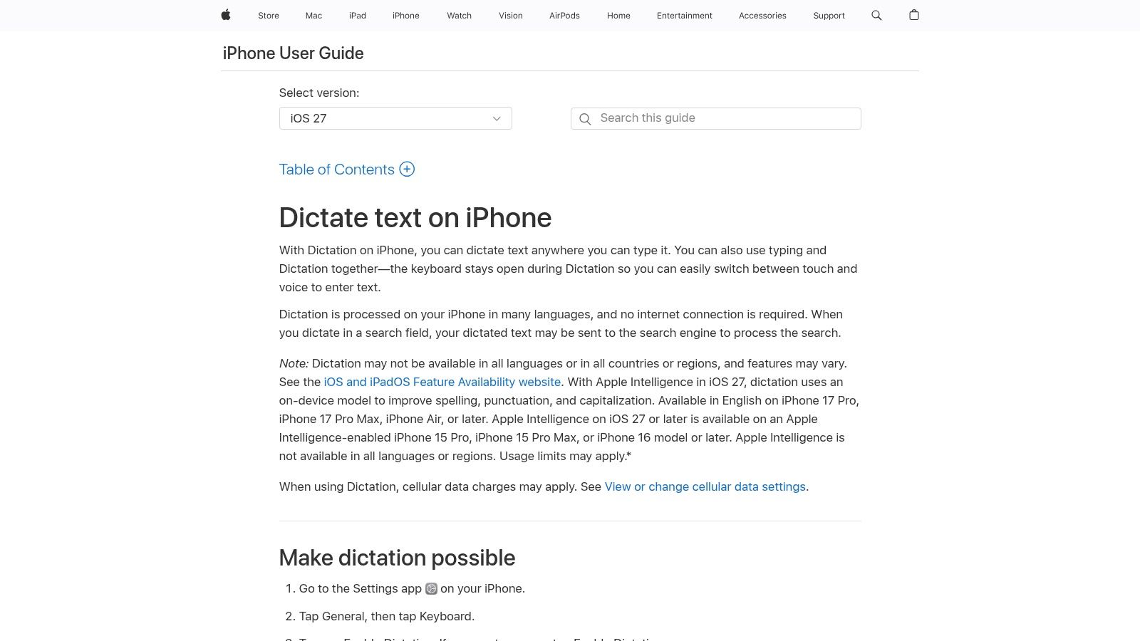 Apple Dictation