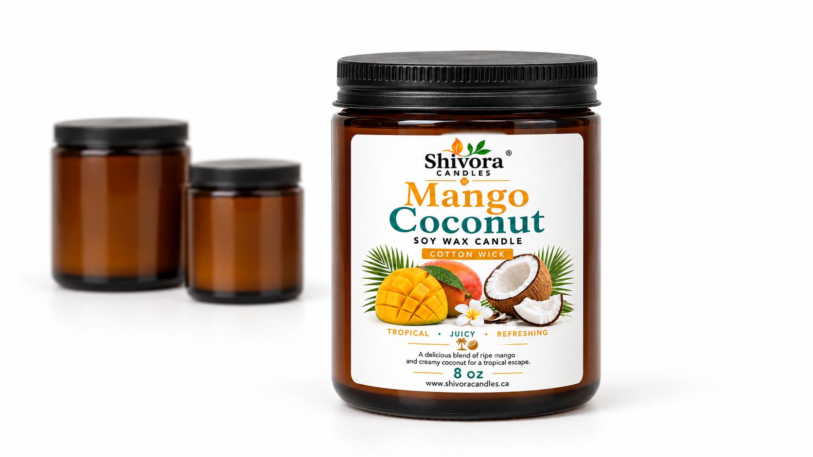Mango & Coconut Soy Candle Canada – 8 oz Cotton Wick