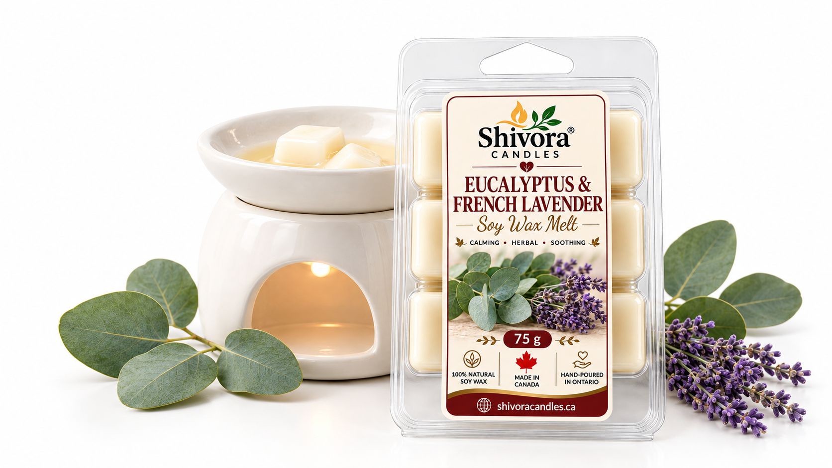 Eucalyptus & French Lavender Soy Wax Melt – 75 g | Made in Canada