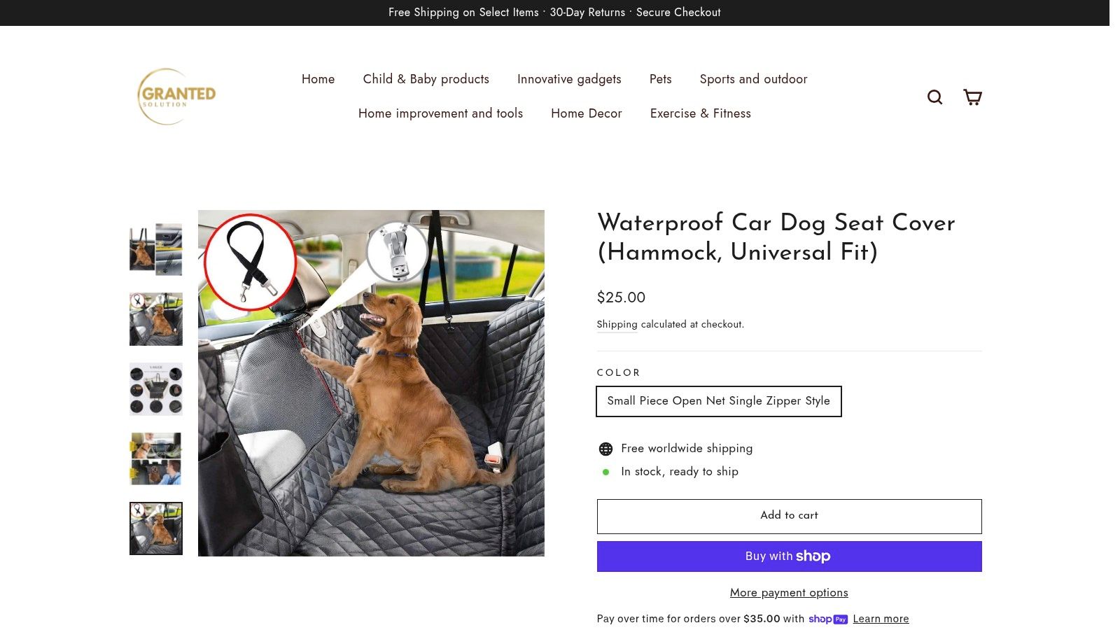 Waterproof Car Dog Seat Cover | Hammock, Non-Slip | Granted Solutions