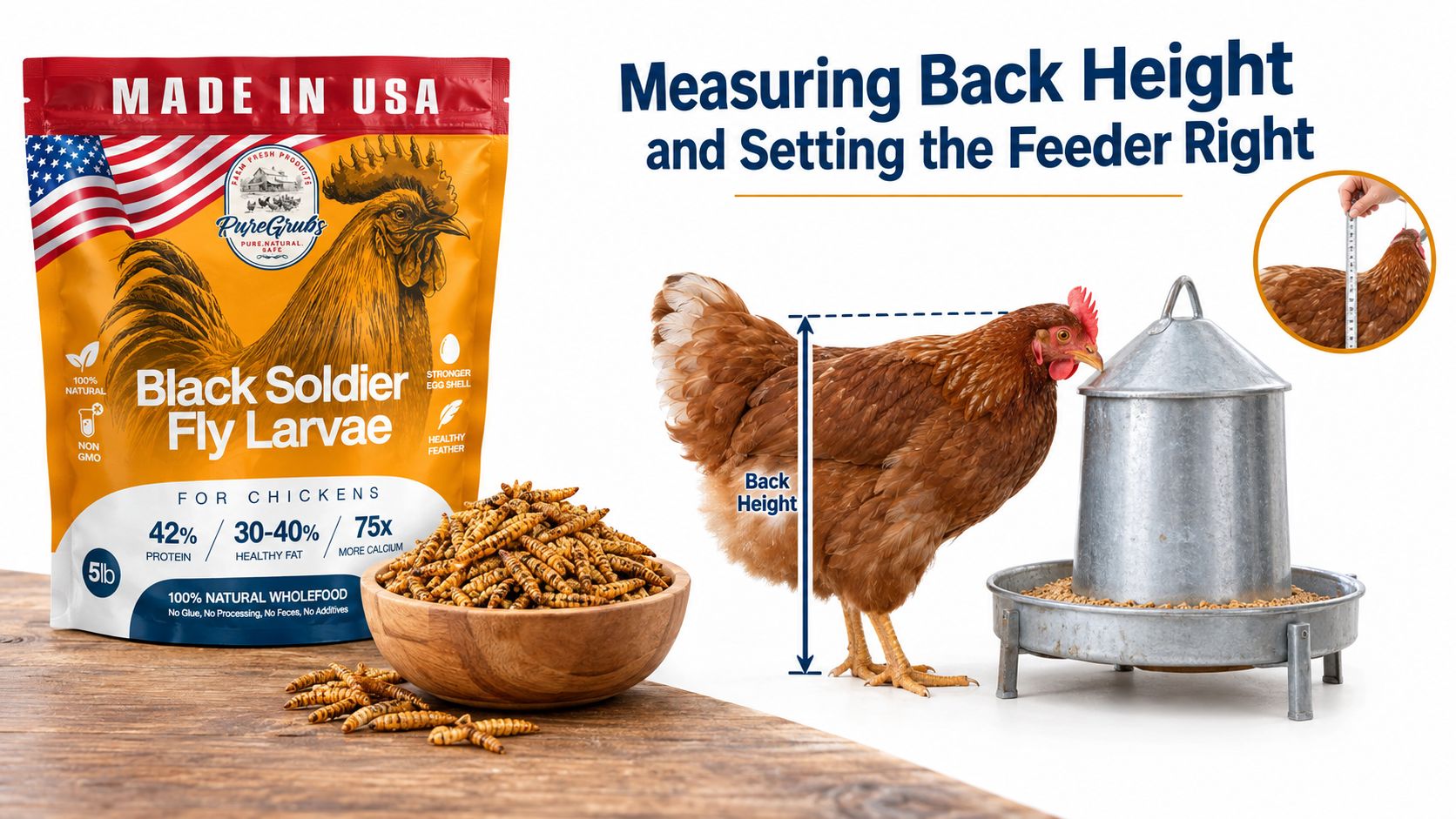 USA GROWN BLACK SOLDIER FLY LARVAE FOR CHICKENS